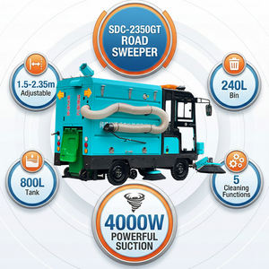 Nouvelle balayeuse électrique multifonctionnelle 72V puissante avec aspirateur et fonction de lavage de voiture, certifiée CE, cuve de 240L - Product Image 1