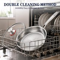 Poêle à frire antiadhésive de qualité alimentaire avec couvercle, 12 pouces, non toxique, pour cuisson et friture, chauffe uniforme, Poêle Pro martelée