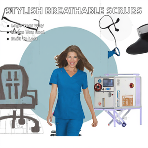 Uniforme médical en coton mélangé, sans couture, écologique, uni, à col en V, pour infirmières dentaires, services OEM en gros - Product Image 2