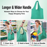 Sac de courses écologique pliable réutilisable en polyester, grand sac fourre-tout pour l'épicerie, imperméable, impression personnalisée, vente en gros, OEM, robuste