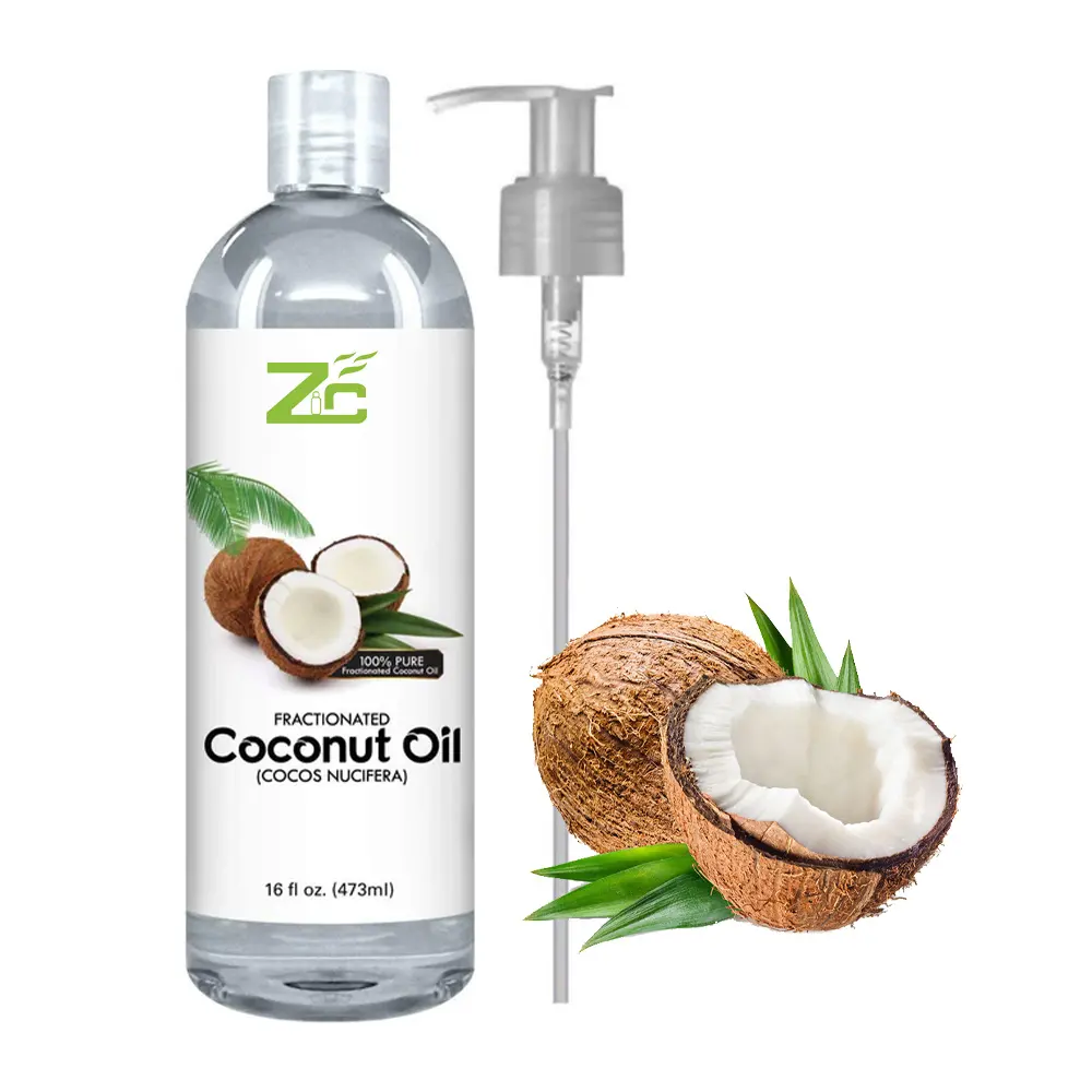 Vente en gros Meilleure huile de support 473ml Huile de massage à la noix de coco fractionnée pour le corps pour les cheveux, la peau, le visage et le corps