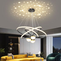 Nordic Creative Star Projection Suspension Salon Chambre Led Lustre Lumière