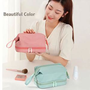 High Capacity Travel Cosmetic Organizer Custom Nylon Makeup <b>Bags</b> with Zipper Closure Fashionable Wholesale for <b>Toiletry</b> <b>Bags</b> - Product Image 6