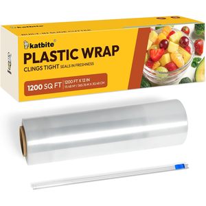 Film alimentaire en plastique 1200 pieds carrés avec coupeur intégré de 12 pouces pour la conservation des aliments et l'utilisation en cuisine - Product Image 2