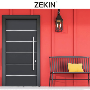 ZEKIN - Puerta Pivotante de Acero de Seguridad de Calidad, Diseño Moderno para Apartamentos, Salas de Estar, Villas, Entrada Principal, Aleación de Aluminio y Vidrio - Product Image 3