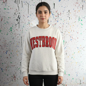 Sudadera con Capucha WESTBROOK BLANCA con Apliques Bordados ROJOS CLUSH SPORTS 100% Algodón, de Felpa, con Media Cremallera, Talla Grande para Hombre - Product Image 1