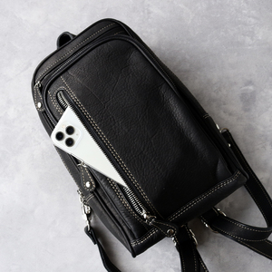 Bolso Bandolera Japonés de Dos Compartimentos, Compacto y Funcional, Mochila de Cuero Casual para Hombre, para Actividades al Aire Libre - Product Image 6