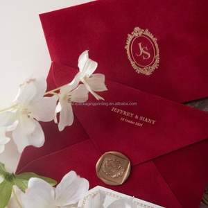 Tarjetas de Invitación de Boda de Lujo con Estampado en Relieve, Corte Personalizado, Impresión en Papel de Terciopelo Grueso, Tarjeta de Felicitación Empresarial Dorada - Product Image 2