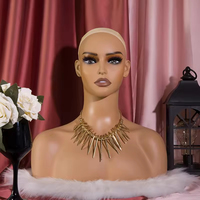 Maniquíes de PVC con Cabeza Femenina y Hombros, Estilo Stand, con Maquillaje Facial, en Oferta