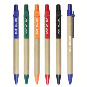 Bolígrafos Ecológicos de Papel Reciclado con Logotipo Personalizado, Tinta Azul y Negra, Impresión Serigráfica, para Uso Promocional Económico - Product Image 2