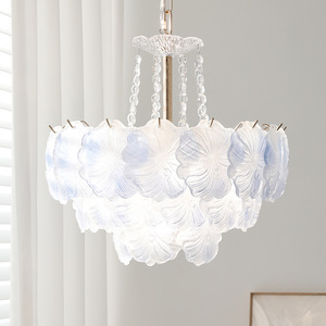 <span class=keywords><strong>Lampadario</strong></span> a sospensione in vetro a petali di fiori in stile crema francese per camera da letto, sala da pranzo, <span class=keywords><strong>cameretta</strong></span> delle ragazze, decorazioni per la casa - Product Image 6