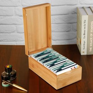 Tarjetero de bambú para escritorio, precio de venta completo, madera a granel, buen precio, caja cuadrada, caja de almacenamiento de escritorio cuadrada - Product Image 6