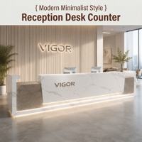 Bureau d'accueil d'entreprise de luxe moderne avec texture haut de gamme, adapté à la personnalisation OEM/ODM pour les groupes d'entreprises et les halls d'hôtels