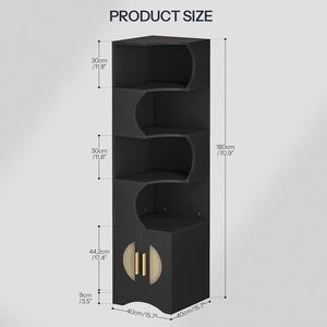 Librería Esquinera Moderna <span class=keywords><strong>de</strong></span> Madera WenFeng, Fabricación ODM/OEM, 70.9 Pulgadas <span class=keywords><strong>de</strong></span> Alto, Ajustable, con 4 Estantes, Fácil Instalación, para Hogar u Oficina - Product Image 2
