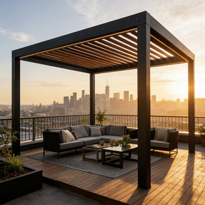 Pergola bioclimatique en aluminium à lames orientables, gazebo, pavillon, abri de <span class=keywords><strong>jardin</strong></span> imperméable, résistant aux UV, avec revêtement en poudre - Product Image 2