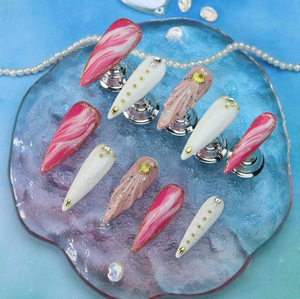 <span class=keywords><strong>Uñas</strong></span> postizas acrílicas al por mayor, nuevas, de diseño 3D con punta de diamante, hechas a mano, de 10 piezas, estilo almendra y stiletto, fáciles de aplicar. - Product Image 6