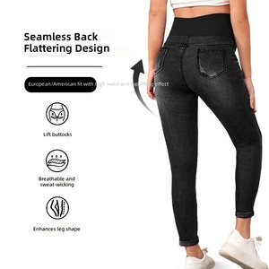 Taille haute réglable <span class=keywords><strong>grossesse</strong></span> maigre Jean Legging <span class=keywords><strong>pantalon</strong></span> vêtements de maternité pour femmes Stretch maternité <span class=keywords><strong>pantalon</strong></span> - Product Image 4