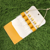 Sac à épices portable en cuir PU avec 5 mini pots à condiments, porte-bouteilles d'assaisonnement, ensemble de rangement pour condiments d'extérieur