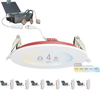 4 pouces 5CCT Ultra-Thin LED Encastré Dimmable Can/Plafonnier avec boîte de jonction, Luminosité Wafer Downlight Certifié ETL
