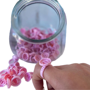 Plastic <b>Lash</b> Glue Rings Disposable Eyelash Extension <b>Adhesive</b> Holder Rings for Salon Supplies - Product Image 1