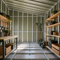 Abri métallique préfabriqué portable pour rangement domestique, structure en acier haute résistance, installation facile, bâtiment métallique durable