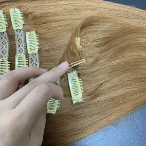 Заколка для наращивания натуральных волос с полной головкой в наборе 100% волос Remy волосы оптом натуральные необработанные натуральные волосы для наращивания
