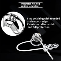 Cage de chasteté en métal FRRK avec plug anal GS001 Cage à bite en acier inoxydable Pee BDSM Anneaux de pénis Verrouillage urétral coq Flirter Sex Toy