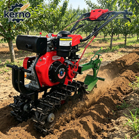 Motoculteur à chenilles et machine à labourer 9 CV Diesel, largeur de travail 49 cm, pour préparation du sol agricole, haute productivité