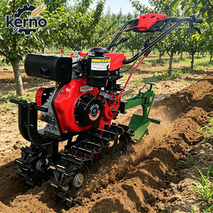 Cultivadora de orugas y máquina de arado de 9hp con motor diésel, rotocultivador de orugas para preparación del suelo agrícola y labores de labranza - Product Image 1