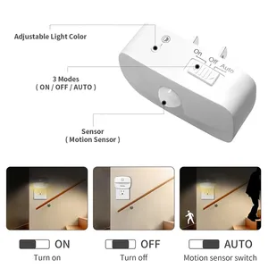 Portable Led Night Light Motion Sensor Lamp Bedroom EU/US Plug Sleeping Mini Bed Automatic <strong>Nightlight</strong> Warmer for Small Bedroom - Product Image 4