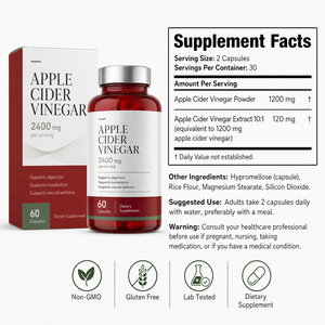 Capsules de Vinaigre de <span class=keywords><strong>Cidre</strong></span> de Pomme OEM 2400mg Formule Haute Puissance Complément ACV pour Vitalité Quotidienne & Soutien Détox <span class=keywords><strong>Prix</strong></span> Usine - Product Image 6