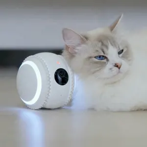 Robot AI cerdas, bola bergulir interaktif FHD kamera mainan hewan peliharaan untuk kucing pintar & gerakan Robot pendamping hewan peliharaan interaktif