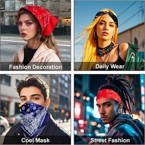 Vente en gros de bandanas carrés en polyester de 21*21 pouces <span class=keywords><strong>pour</strong></span> hommes foulards de cow-boby à imprimé Paisley bandanas <span class=keywords><strong>pour</strong></span> l'extérieur - Product Image 6