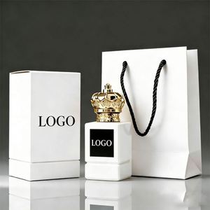 Luxury White Glass Perfume Bottle 30ml 50ml 100ml Ornate Gold Screw Cap Leak Proof Premium <b>Black</b> <b>Gift</b> <b>Box</b> High-end Fragrance - Product Image 2