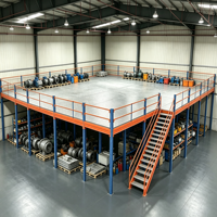 HONGXIN Étagère de mezzanine robuste en acier laminé à froid sans boulons, revêtement poudré, protection contre la corrosion, niveaux personnalisables, réglables