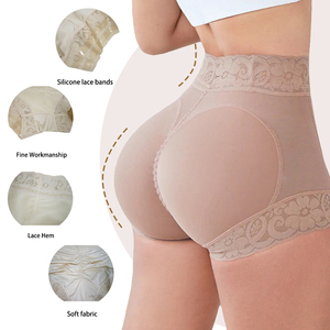 Faja pantalón corto de cintura alta levanta glúteos y control de abdomen para mujer, con <span class=keywords><strong>cinturilla</strong></span> de encaje colombiano y 4 varillas de acero. - Product Image 3
