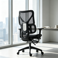 Chaise de bureau ergonomique en maille style minimaliste moderne avec accoudoirs 3D réglables, soutien lombaire divisé, pivotante à gaz, pour école et chambre