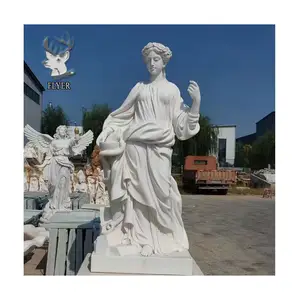 사용자 정의 실내 연마 대리석 동상 그리스 천연 대리석 레이디 조각 실물 크기 대리석 동상
