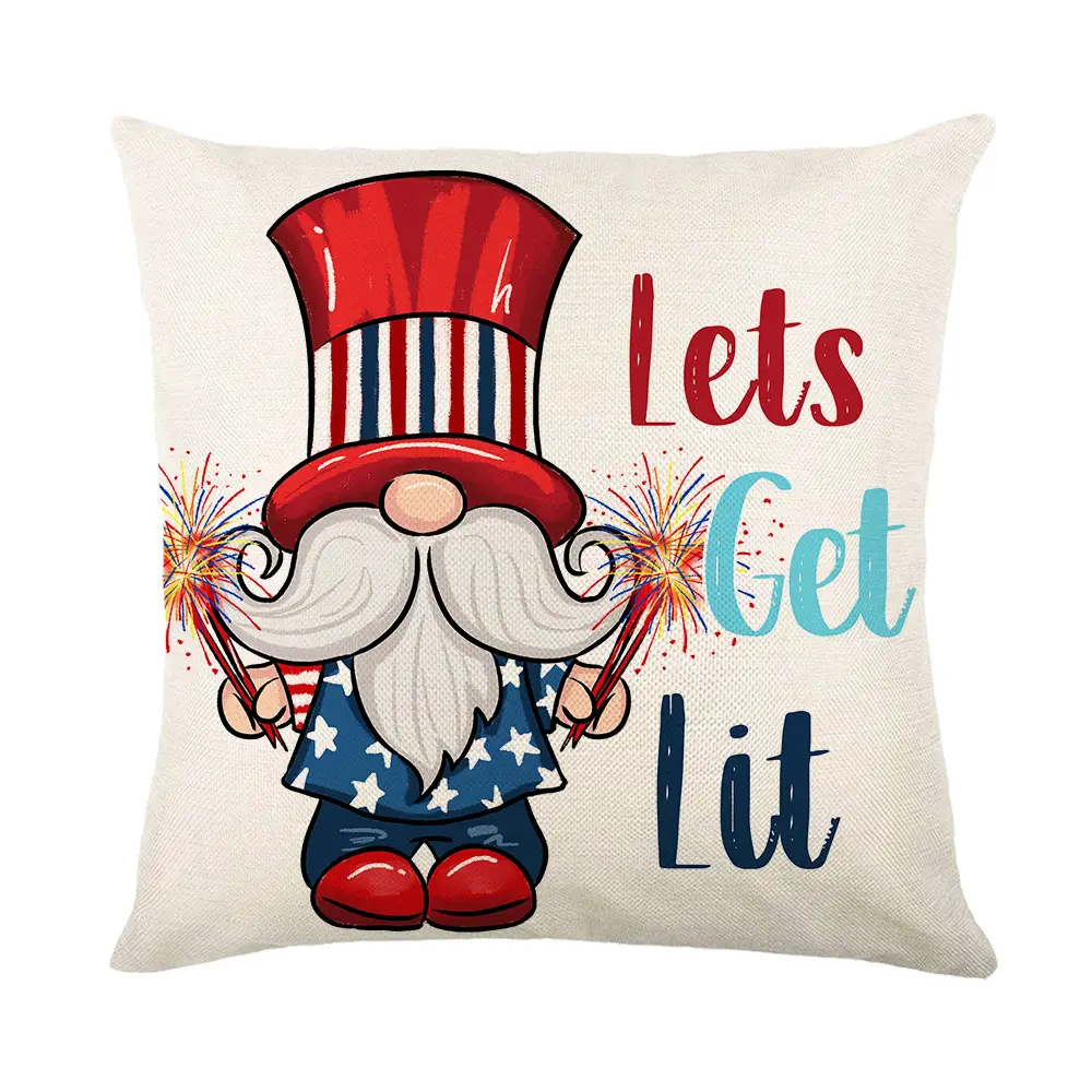 Red And Blue Independence Day Series Pillows Living Room Sofa Decorative Embrace Pillowcase Amazon Home Bedroom Cushion
