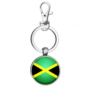 Produsen peta Jamaika jimat liontin bendera Afrika inspirasi gantungan kunci kalung gelang anting gantungan kunci Set perhiasan