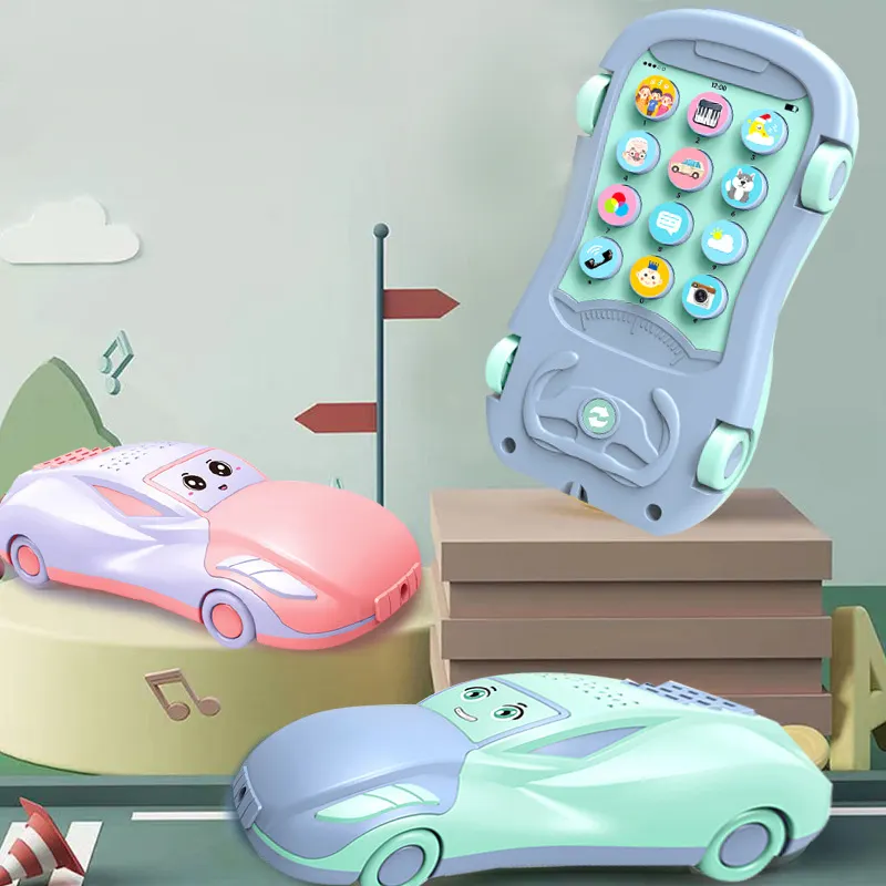 Giocattolo interattivo multifunzione per bambini che impara la luce e la musica giocattoli per auto dei cartoni animati gioco Mobile giocattolo per cellulare per bambini