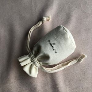 Pequeño de lino de algodón bolsas de embalaje de fondo redondo de lino de algodón con cordón bolsa de viaje - Product Image 3