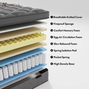 Hot bán Nữ Hoàng Kích thước lai khách sạn Nệm phổ biến Bộ nhớ bọt chân không nén Bonnell cá nhân Túi mùa xuân nệm - Product Image 5