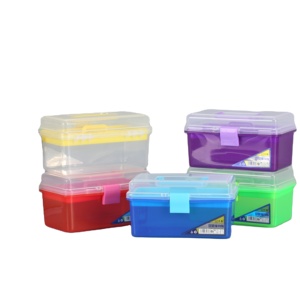 Double layers plastic art supplies medicine storage box
