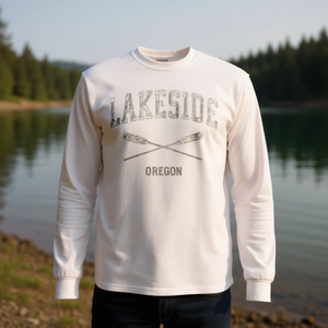 Camiseta de manga larga Lakeside Oregon Vintage Nautical Crossed Oars - Product Image 3