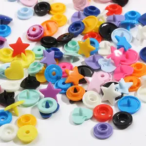 Colorful Plastic Snap On Press Stud Fastener Rivet Round Button T3 T5 T8 Clasp Closures For Children Clothing