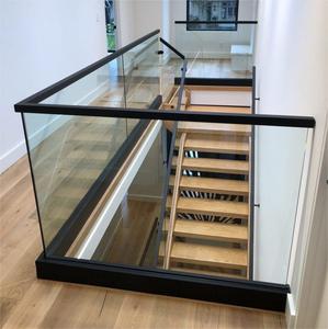 Modern USA Design U-Shaped Aluminum Glass <strong>Railing</strong> for Villa Outdoor Balconies Tempered Glass Made in China for Deck Application - Product Image 1
