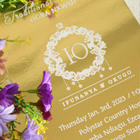 Fancy Gold Paper Card Stock Invitation de mariage estampée en feuille blanche avec enveloppe noire