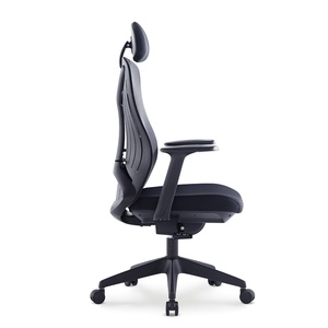 Chaise de bureau ergonomique pivotante à dossier haut en maille avec accoudoirs en plastique, idéale pour le travail sur ordinateur, à prix abordable - Product Image 2