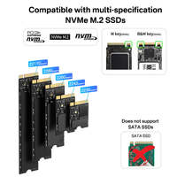 Station d'accueil 2 baies M.2 NVMe SSD EC6605Pro 20 Gbit/s USB 3.2 Gen2, clonage hors ligne sans outil, clés M et B&M, prend en charge 2230-22110, jusqu'à 2*8 To, PD20W